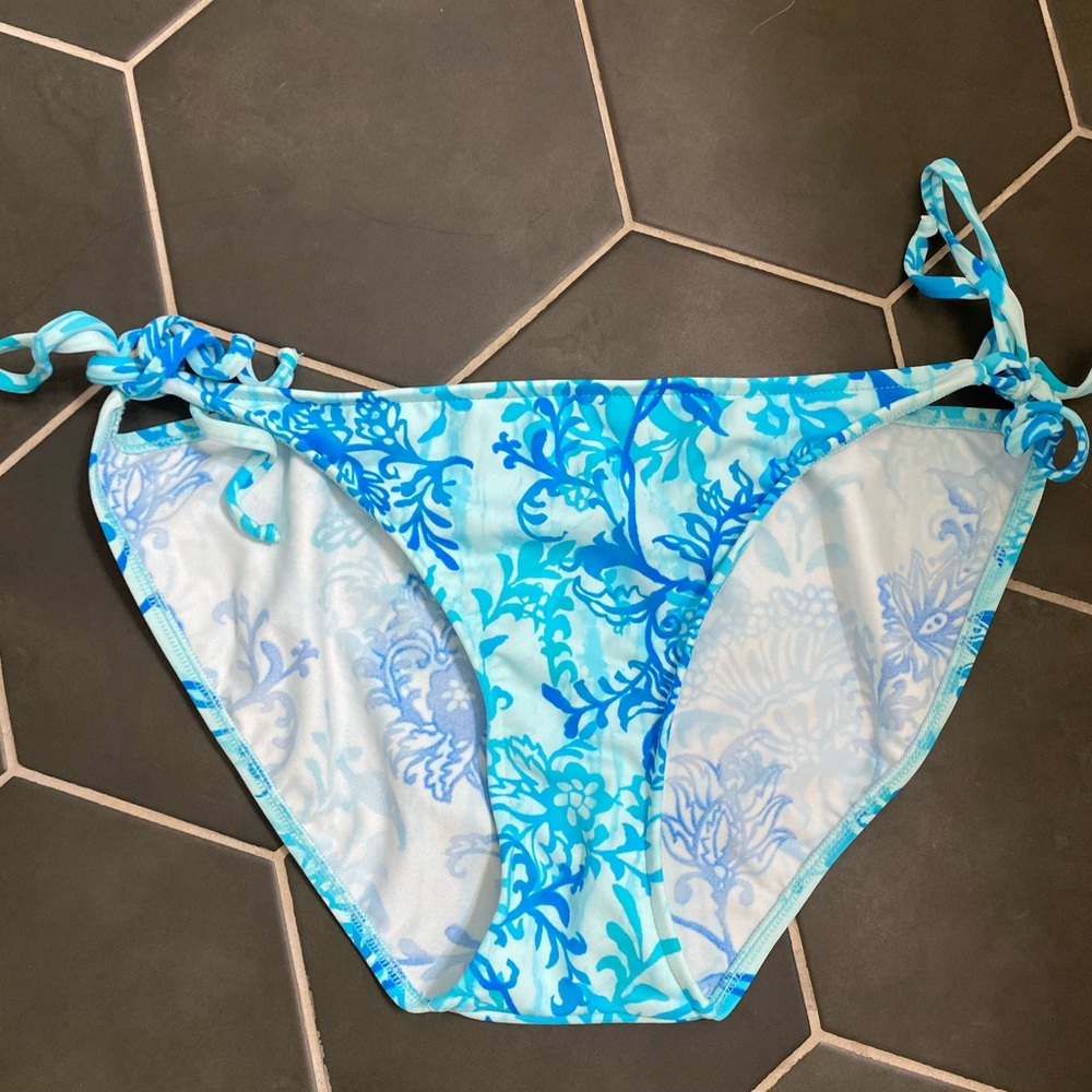 blue swirl bikini bottoms